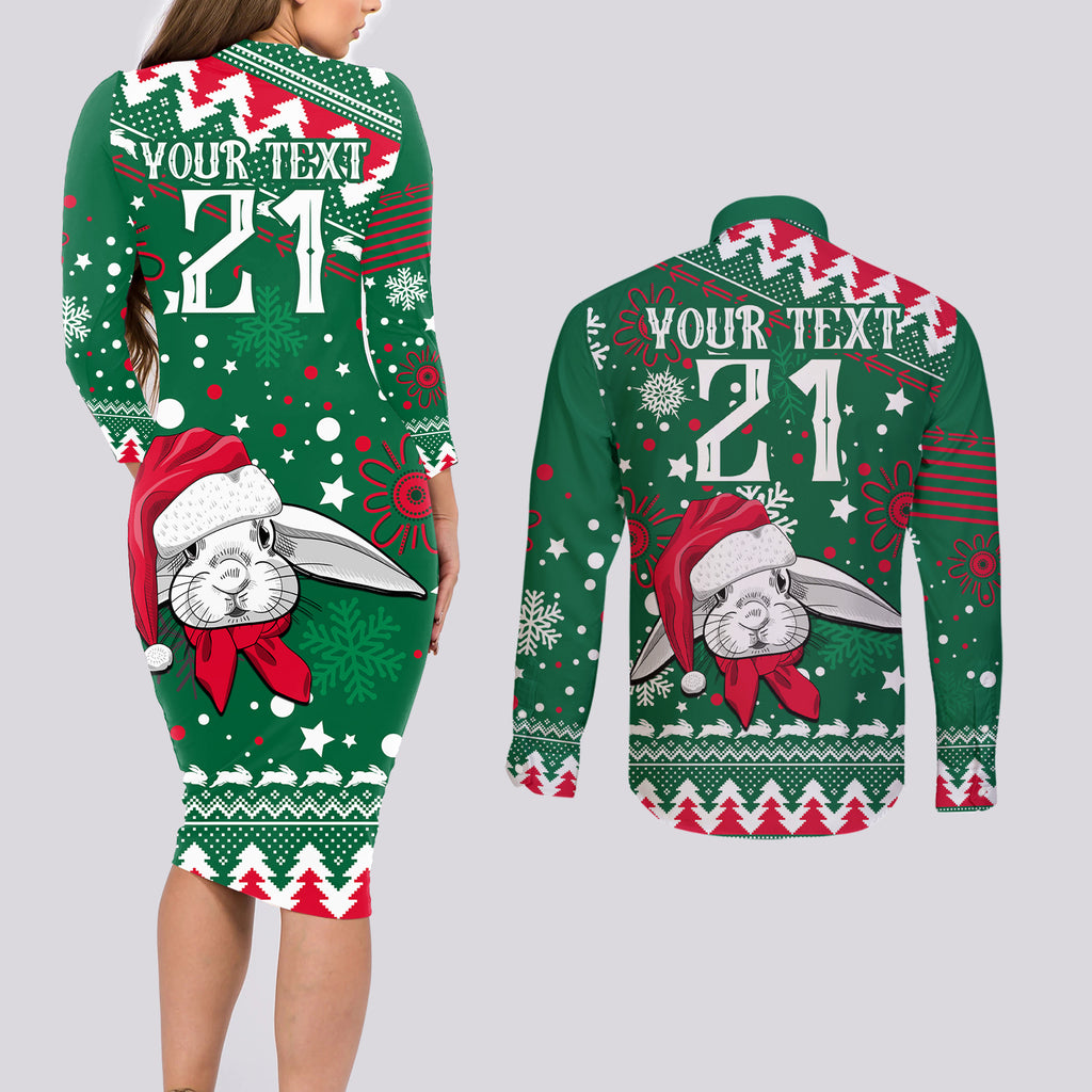 custom-rabbitohs-rugby-couples-matching-long-sleeve-bodycon-dress-and-long-sleeve-button-shirts-glory-glory-the-south-2023-christmas-vibe-unique