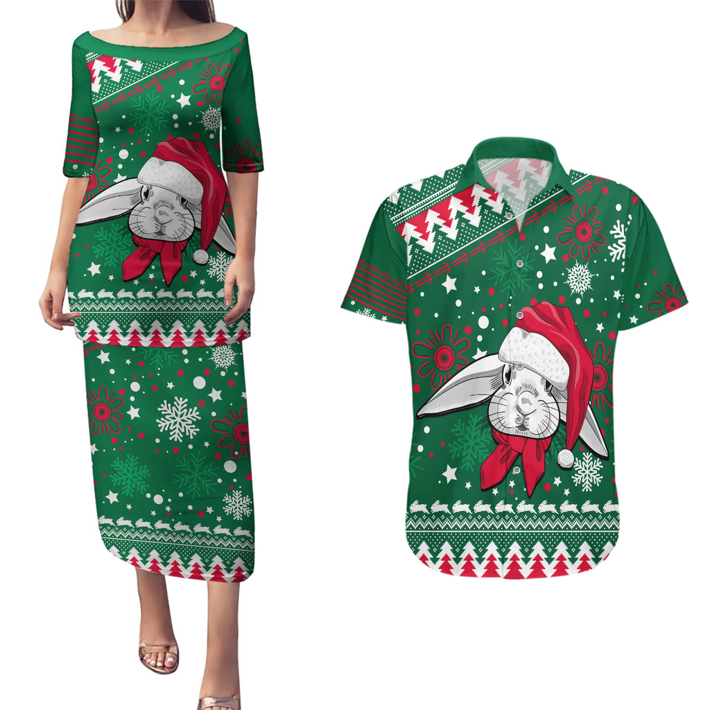 custom-rabbitohs-rugby-couples-matching-puletasi-dress-and-hawaiian-shirt-glory-glory-the-south-2023-christmas-vibe-unique