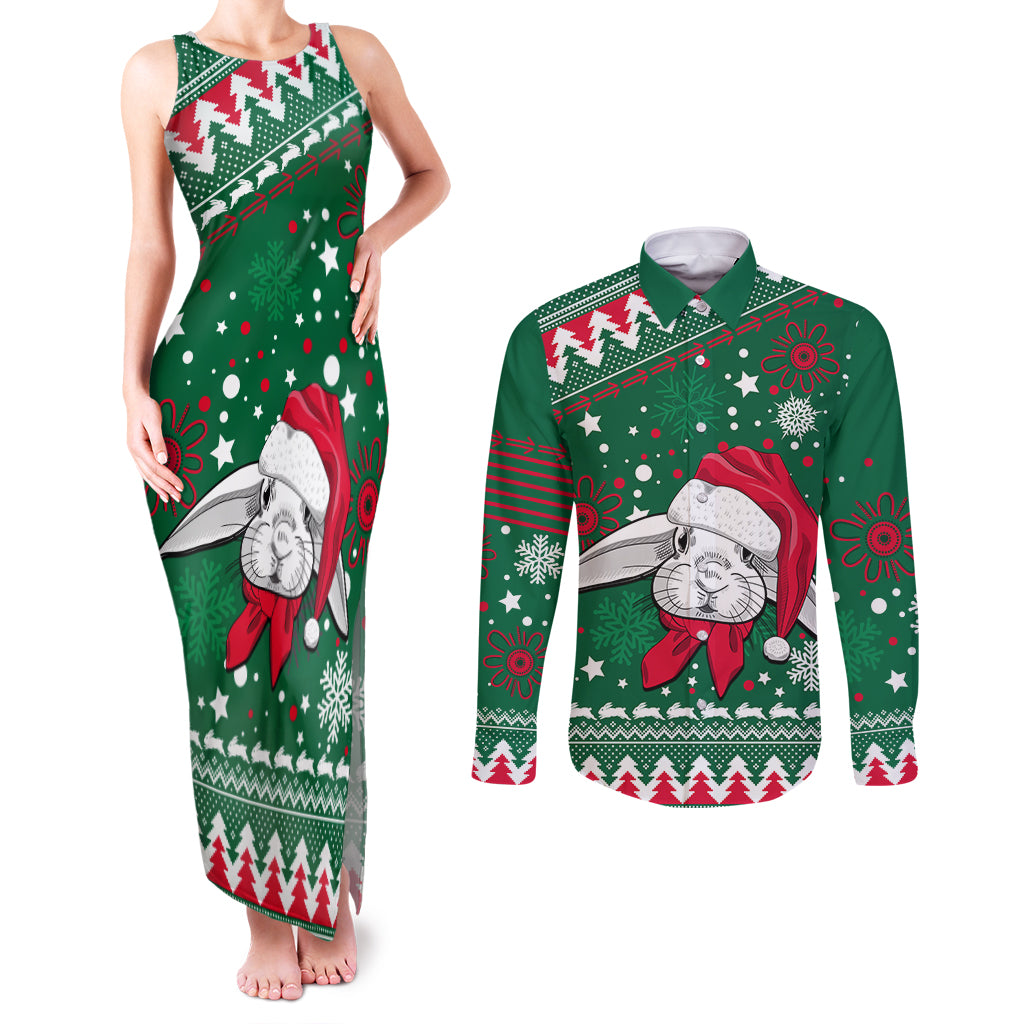 custom-rabbitohs-rugby-couples-matching-tank-maxi-dress-and-long-sleeve-button-shirts-glory-glory-the-south-2023-christmas-vibe-unique