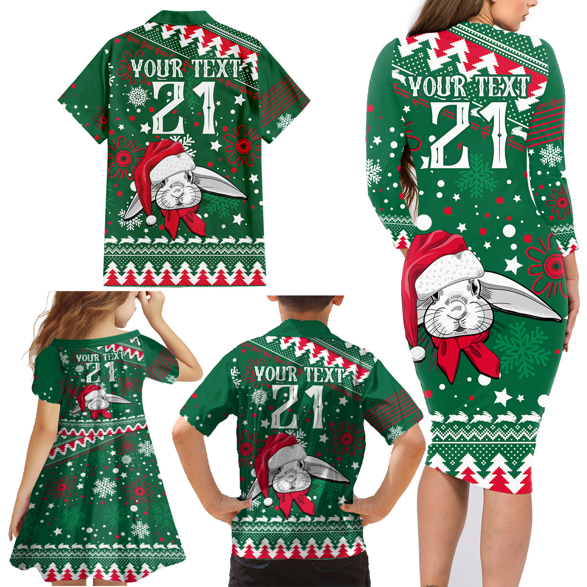 custom-rabbitohs-rugby-family-matching-long-sleeve-bodycon-dress-and-hawaiian-shirt-glory-glory-the-south-2023-christmas-vibe-unique