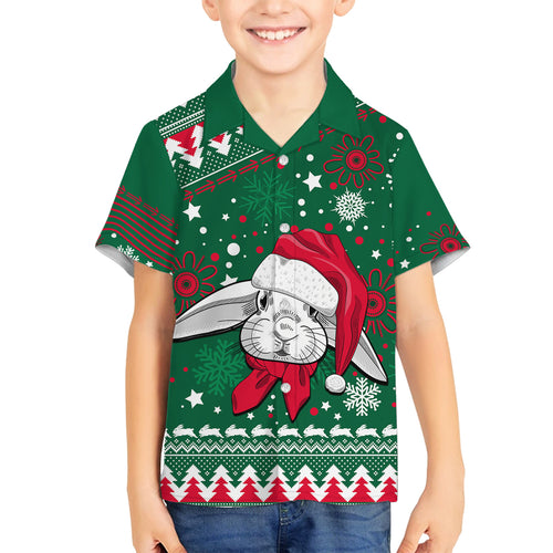 custom-rabbitohs-rugby-family-matching-off-shoulder-short-dress-and-hawaiian-shirt-glory-glory-the-south-2023-christmas-vibe-unique