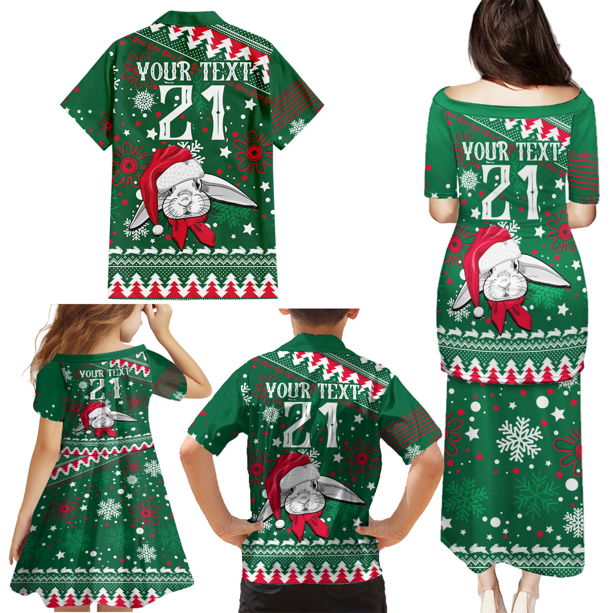 custom-rabbitohs-rugby-family-matching-puletasi-dress-and-hawaiian-shirt-glory-glory-the-south-2023-christmas-vibe-unique