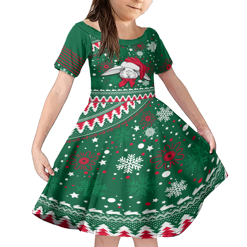 custom-rabbitohs-rugby-kid-short-sleeve-dress-glory-glory-the-south-2023-christmas-vibe-unique