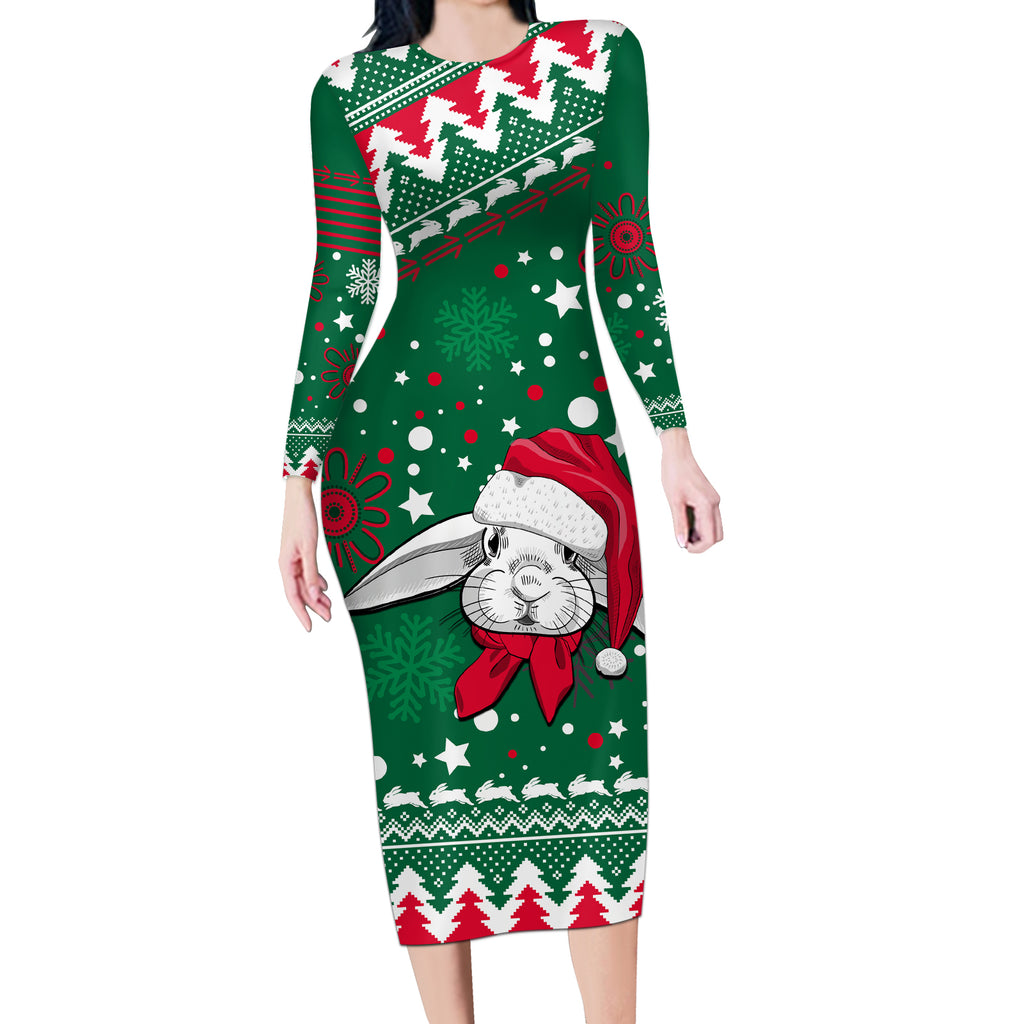 custom-rabbitohs-rugby-long-sleeve-bodycon-dress-glory-glory-the-south-2023-christmas-vibe-unique