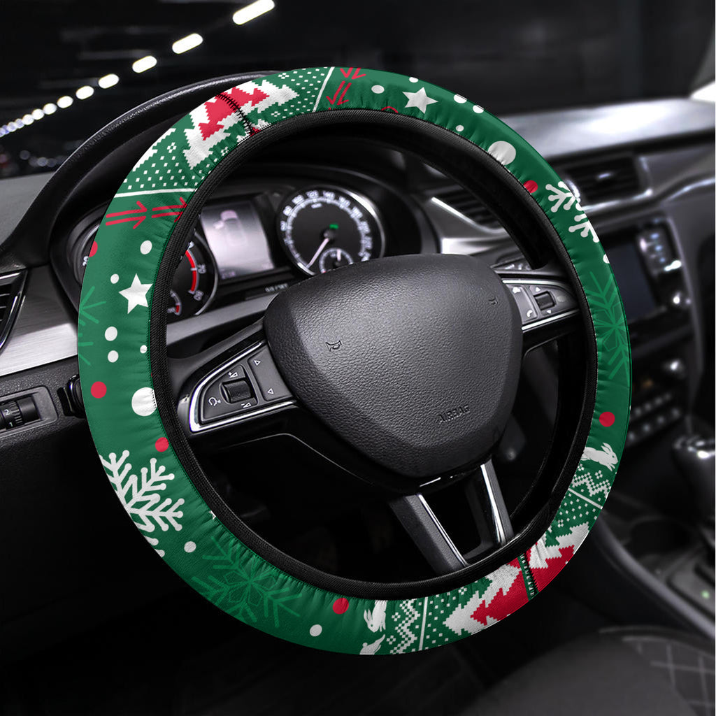 Rabbitohs Rugby Steering Wheel Cover Glory Glory The South 2023 Christmas Vibe Unique
