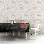 Meri Kirihimete Tuatara Tablecloth New Zealand Fern with Puhutukawa Flowers