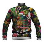 Meri Kirihimete Kakapo Santa Baseball Jacket Merry Christmas with Tropical Vibe