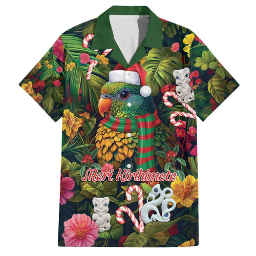 Meri Kirihimete Kakapo Santa Family Matching Long Sleeve Bodycon Dress and Hawaiian Shirt Merry Christmas with Tropical Vibe