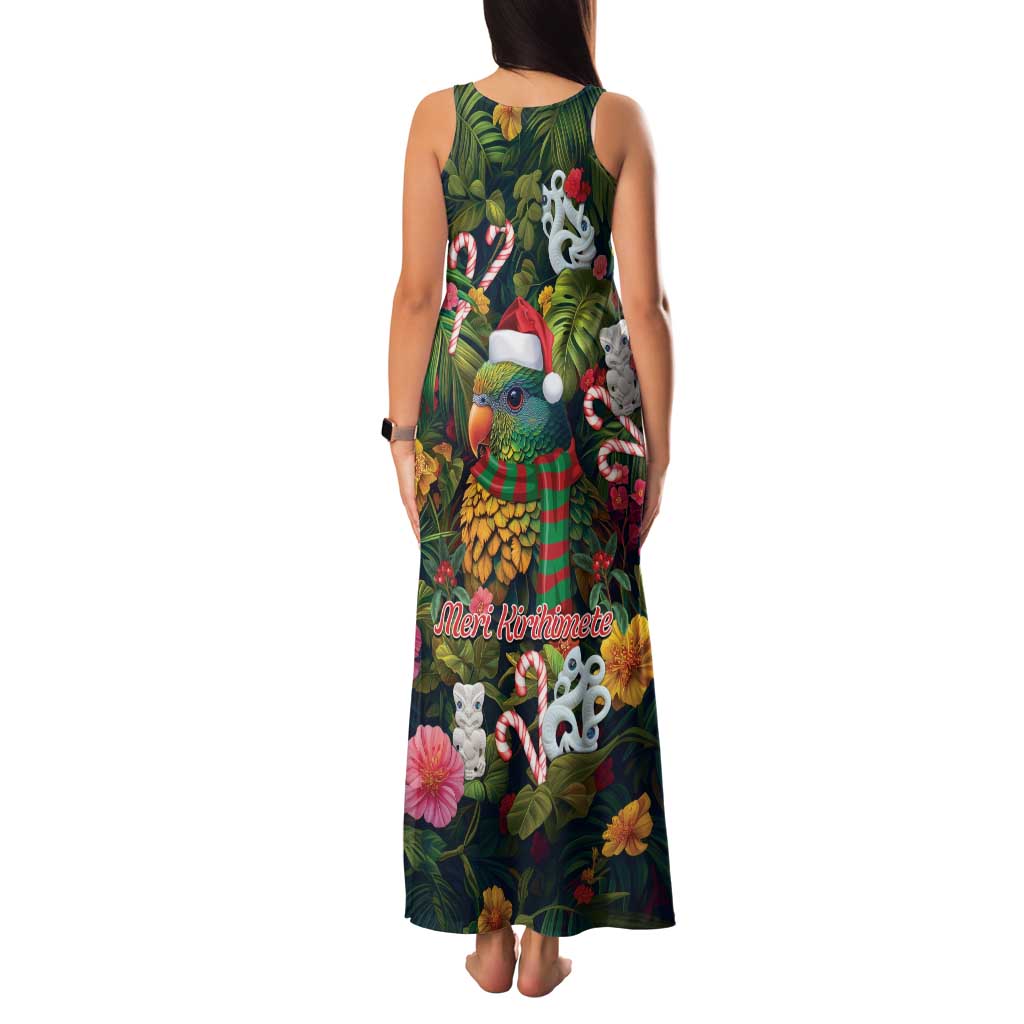 Meri Kirihimete Kakapo Santa Family Matching Tank Maxi Dress and Hawaiian Shirt Merry Christmas with Tropical Vibe
