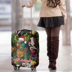 Meri Kirihimete Kakapo Santa Luggage Cover Merry Christmas with Tropical Vibe
