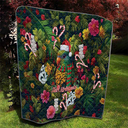 Meri Kirihimete Kakapo Santa Quilt Merry Christmas with Tropical Vibe