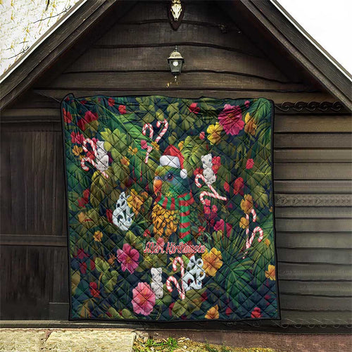 Meri Kirihimete Kakapo Santa Quilt Merry Christmas with Tropical Vibe