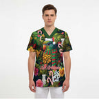 Meri Kirihimete Kakapo Santa Scrub Top Merry Christmas with Tropical Vibe - Aussie Hoodie