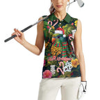 Meri Kirihimete Kakapo Santa Women Sleeveless Polo Shirt Merry Christmas with Tropical Vibe