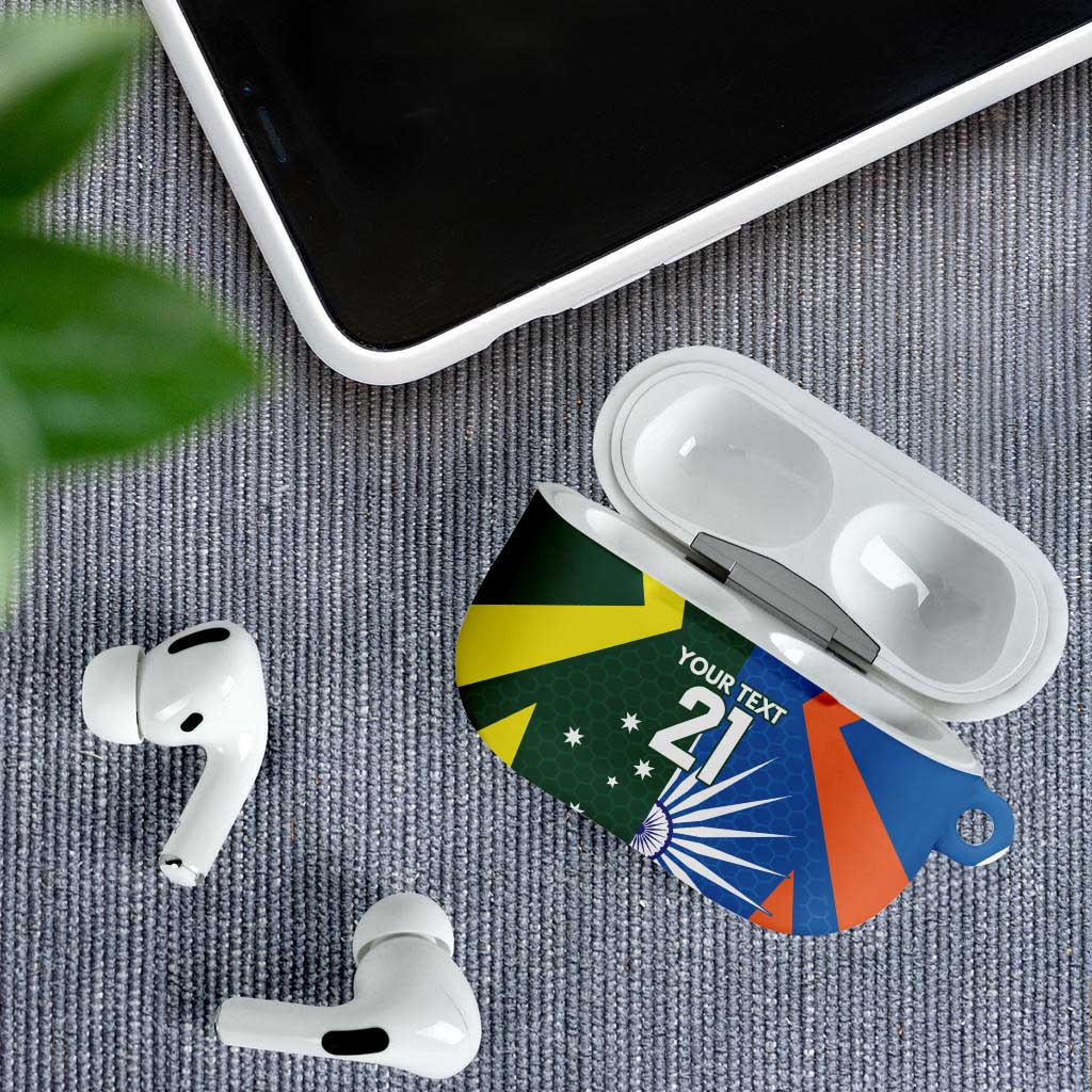 India vs Australia Custom AirPods Case Blue vs Gold Cricket Heritage - Aussie Hoodie