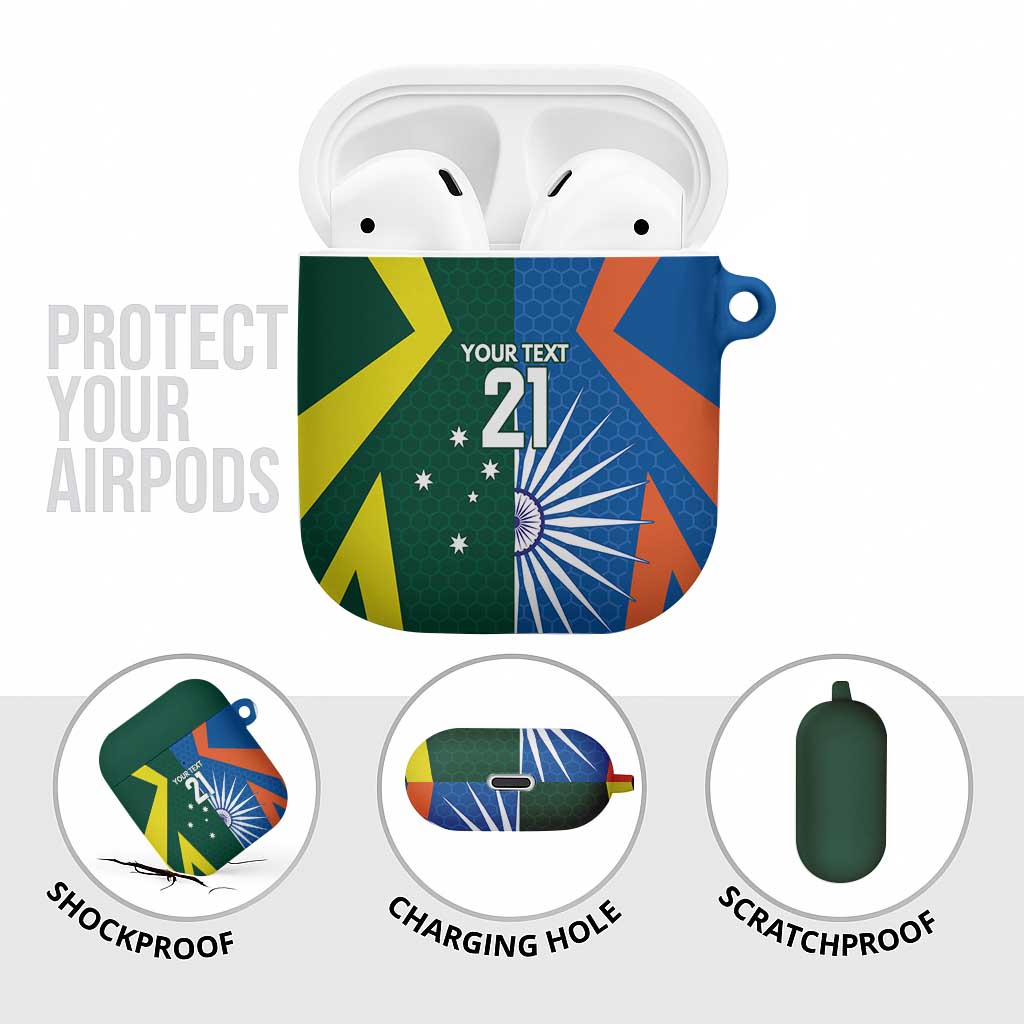 India vs Australia Custom AirPods Case Blue vs Gold Cricket Heritage - Aussie Hoodie