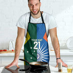 India vs Australia Custom Apron Blue vs Gold Cricket Heritage - Aussie Hoodie