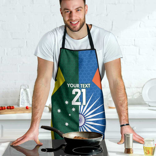 India vs Australia Custom Apron Blue vs Gold Cricket Heritage - Aussie Hoodie