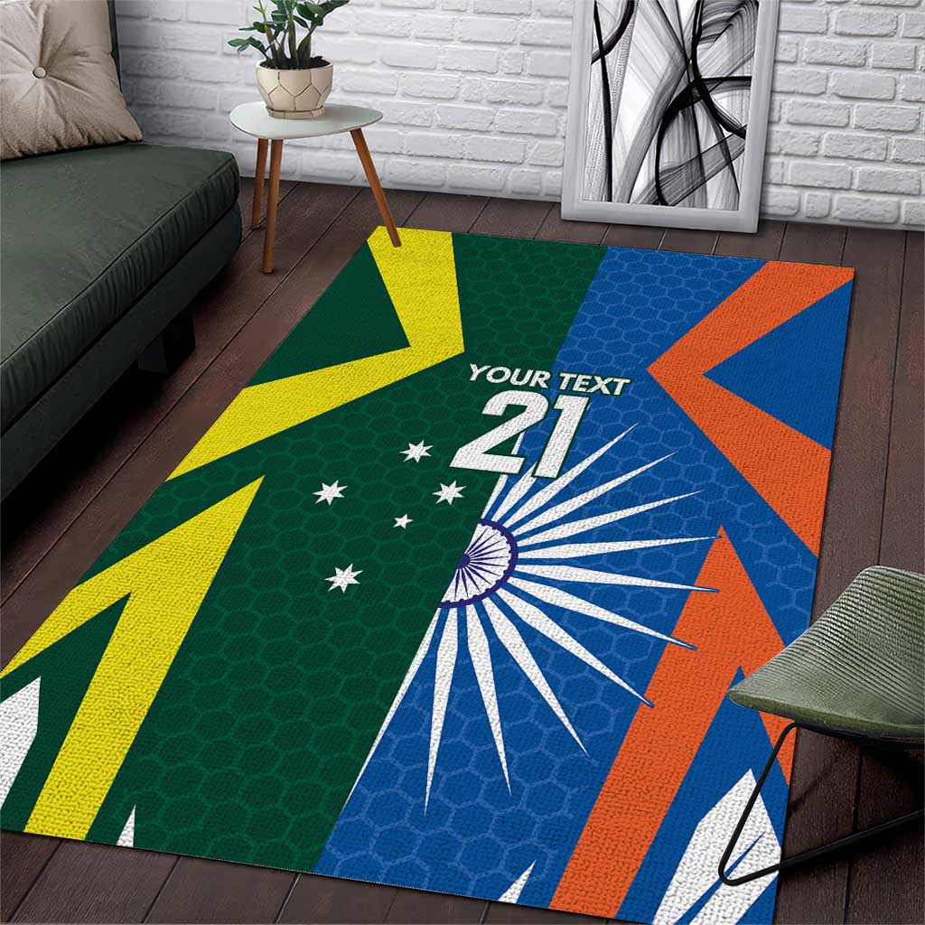 India vs Australia Custom Area Rug Blue vs Gold Cricket Heritage - Aussie Hoodie
