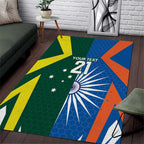 India vs Australia Custom Area Rug Blue vs Gold Cricket Heritage - Aussie Hoodie