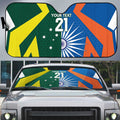 India vs Australia Custom Auto Sun Shade Blue vs Gold Cricket Heritage - Aussie Hoodie