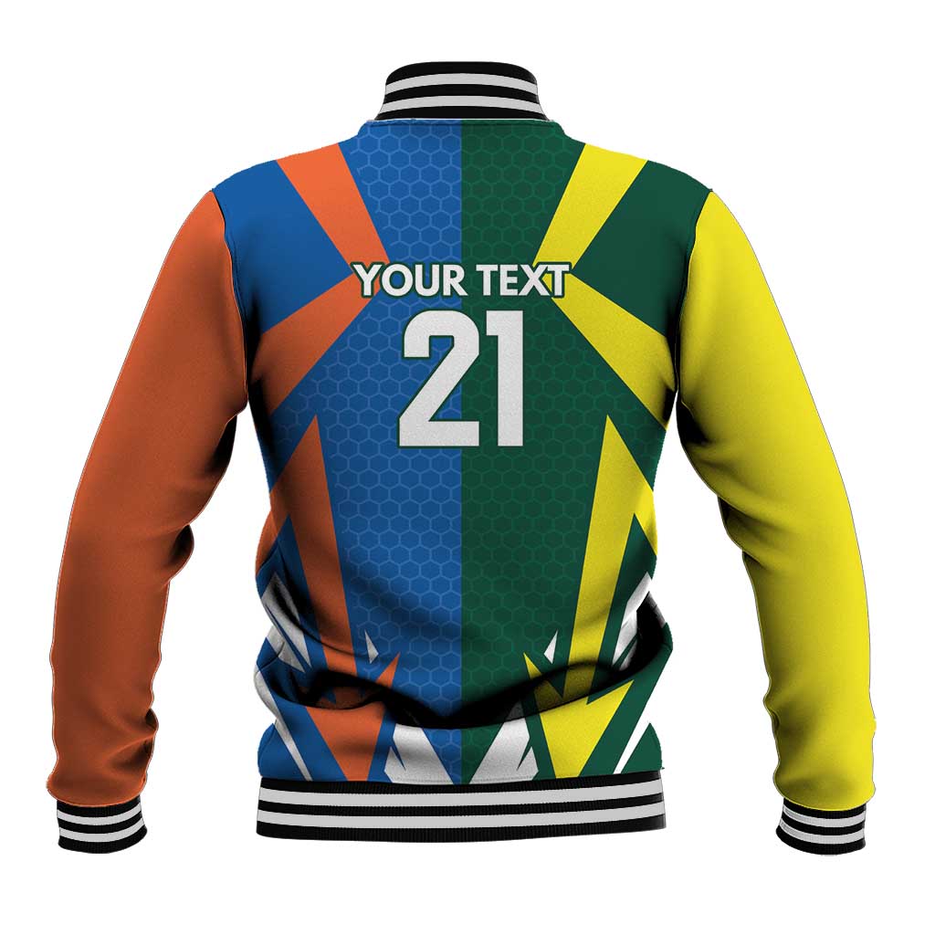 India vs Australia Custom Baseball Jacket Blue vs Gold Cricket Heritage - Aussie Hoodie