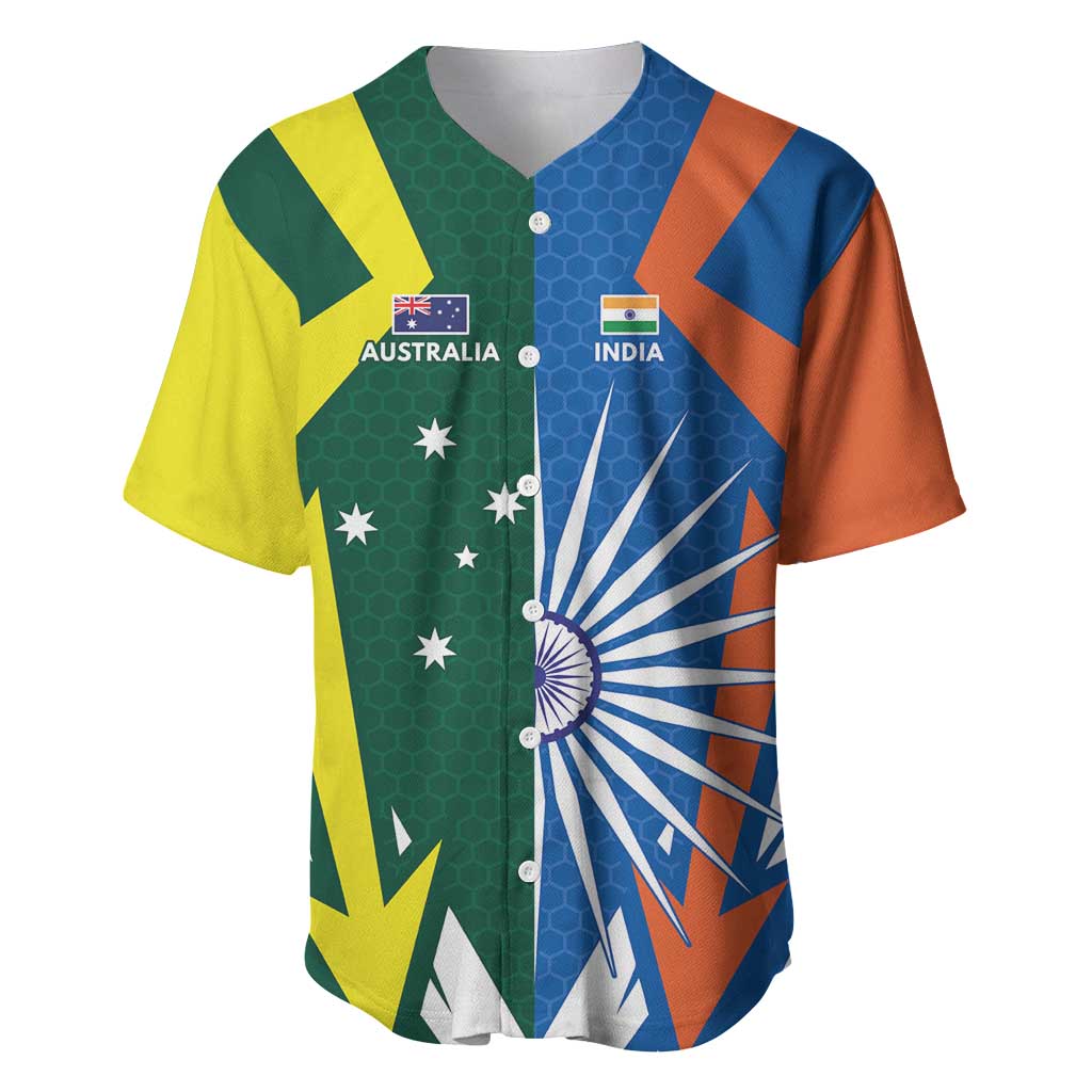 India vs Australia Custom Baseball Jersey Blue vs Gold Cricket Heritage - Aussie Hoodie