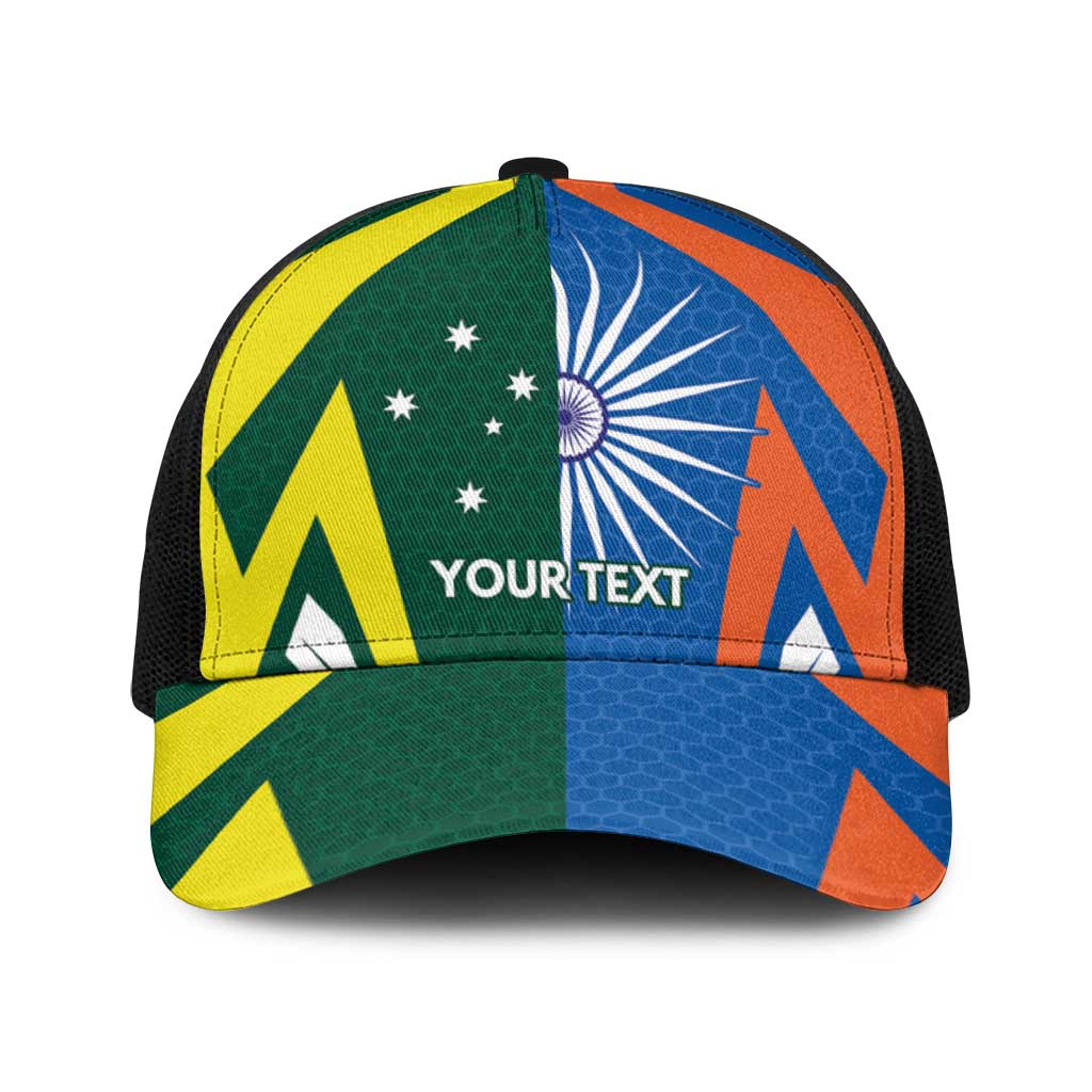 India vs Australia Personalised Baseball Net Cap Blue vs Gold Cricket Heritage - Aussie Hoodie