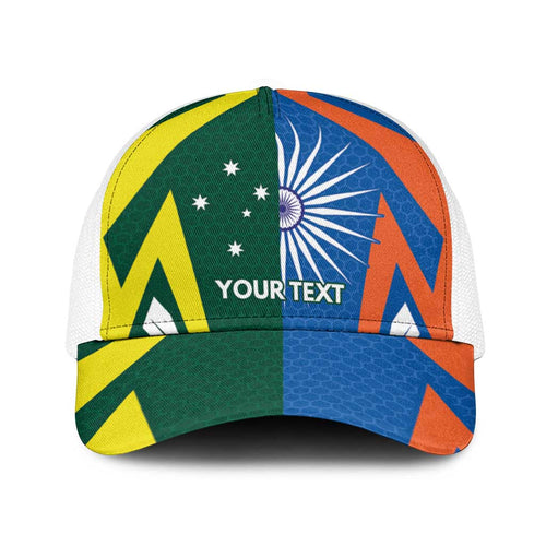 India vs Australia Personalised Baseball Net Cap Blue vs Gold Cricket Heritage - Aussie Hoodie
