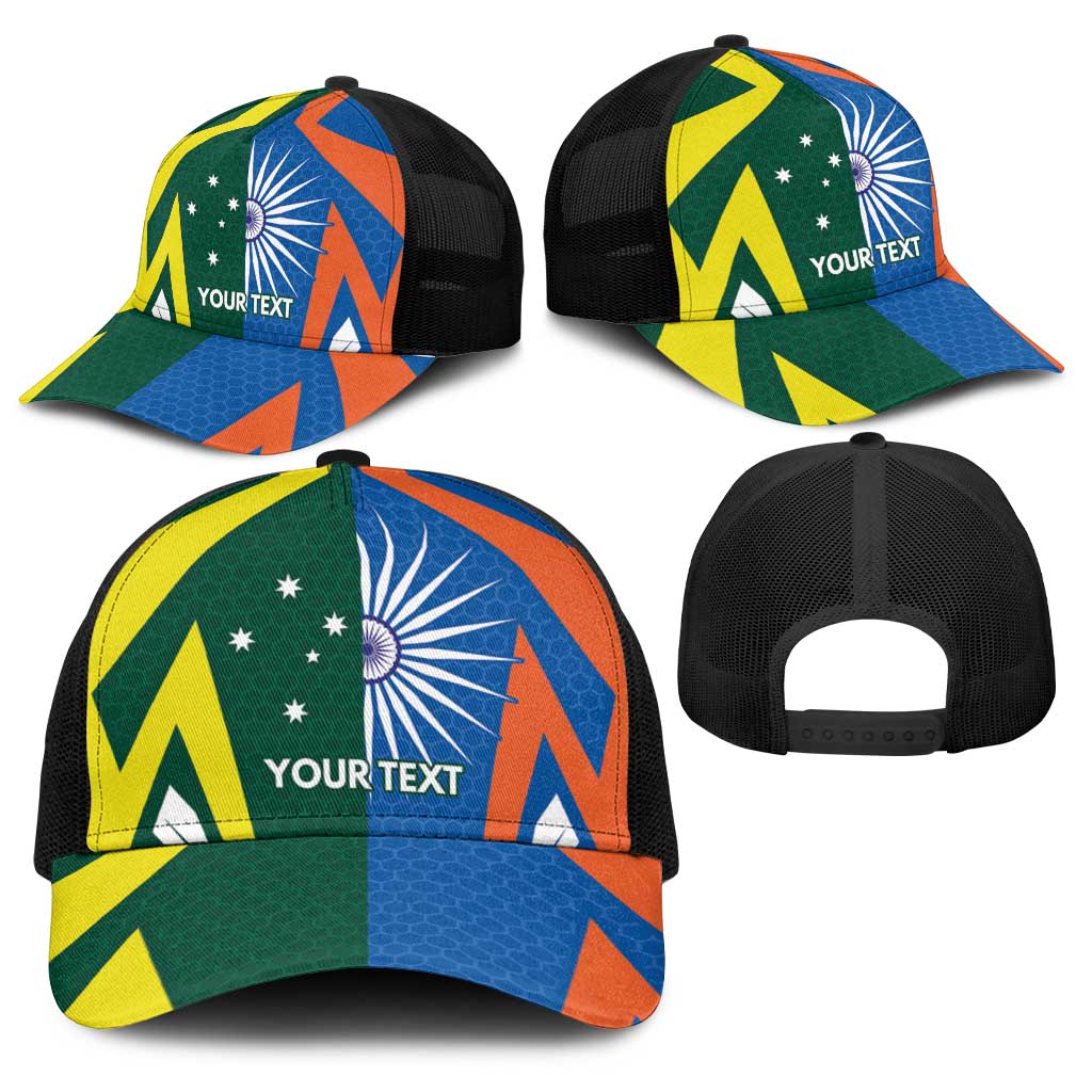 India vs Australia Personalised Baseball Net Cap Blue vs Gold Cricket Heritage - Aussie Hoodie
