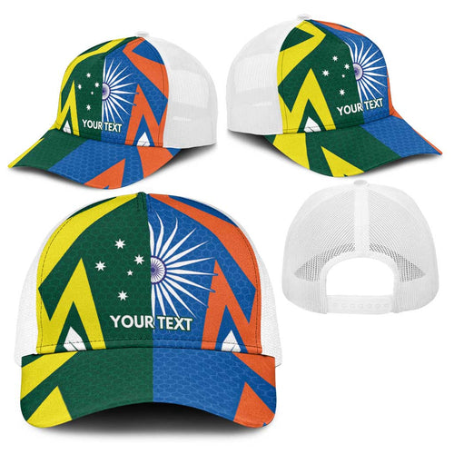 India vs Australia Personalised Baseball Net Cap Blue vs Gold Cricket Heritage - Aussie Hoodie