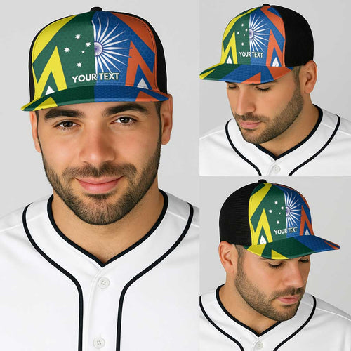 India vs Australia Personalised Baseball Net Cap Blue vs Gold Cricket Heritage - Aussie Hoodie