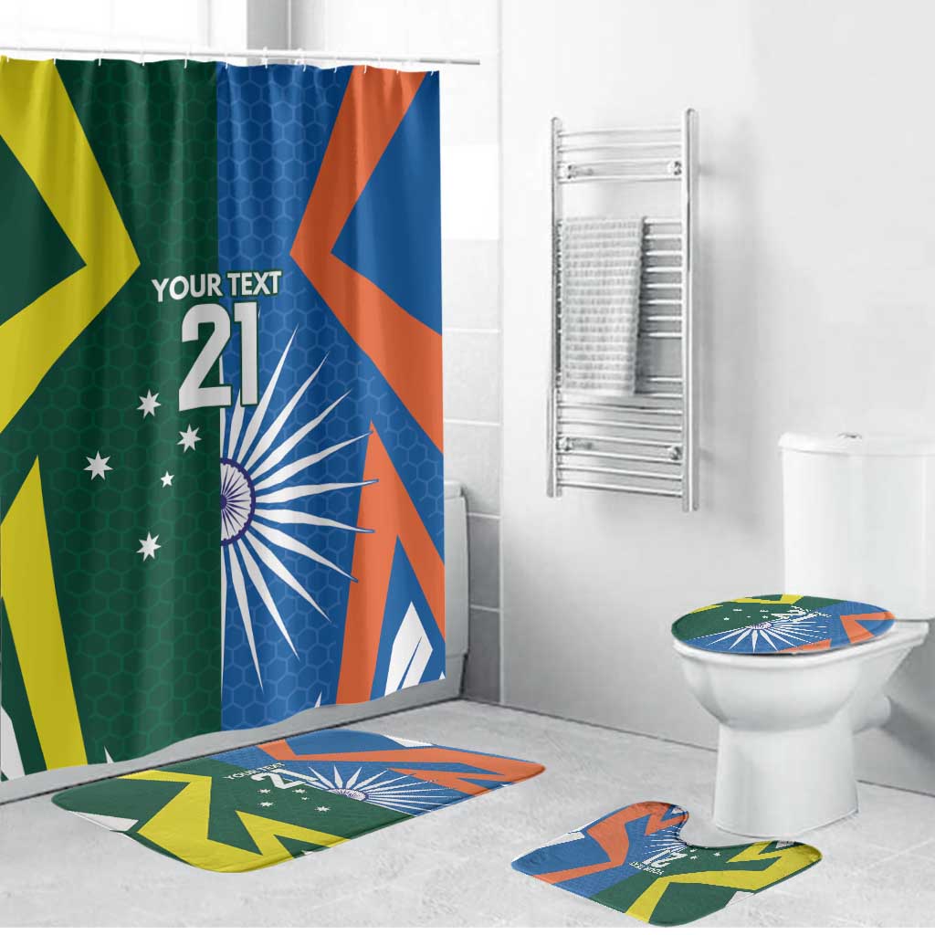 India vs Australia Custom Bathroom Set Blue vs Gold Cricket Heritage - Aussie Hoodie