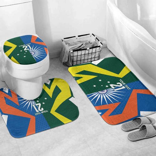 India vs Australia Custom Bathroom Set Blue vs Gold Cricket Heritage - Aussie Hoodie