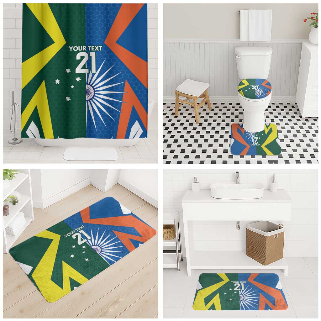 India vs Australia Custom Bathroom Set Blue vs Gold Cricket Heritage - Aussie Hoodie