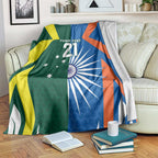 India vs Australia Custom Blanket Blue vs Gold Cricket Heritage - Aussie Hoodie