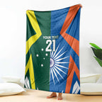 India vs Australia Custom Blanket Blue vs Gold Cricket Heritage - Aussie Hoodie