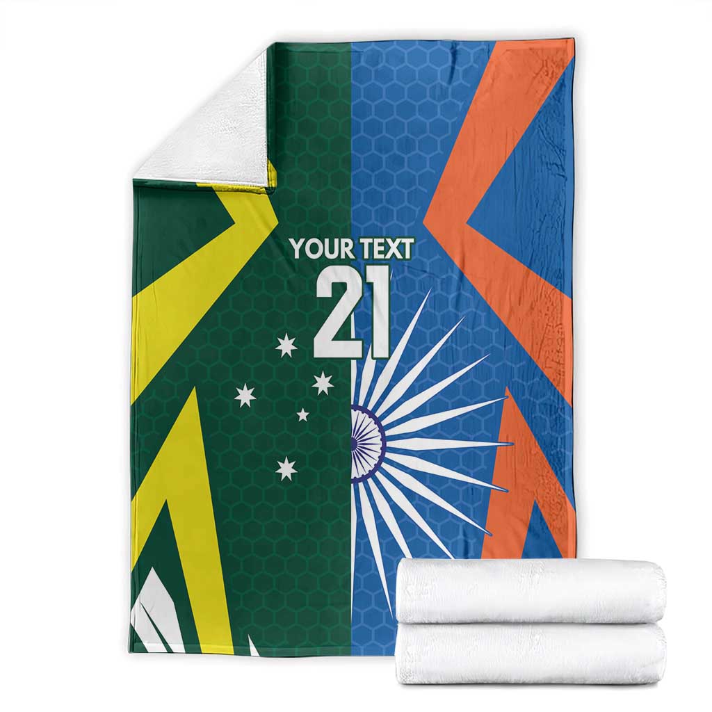 India vs Australia Custom Blanket Blue vs Gold Cricket Heritage - Aussie Hoodie