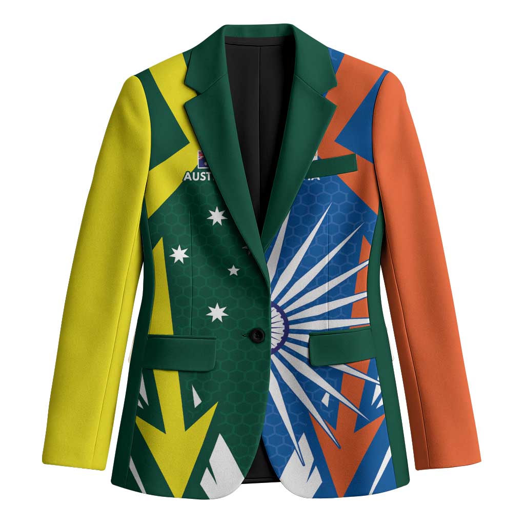 India vs Australia Custom Blazer Blue vs Gold Cricket Heritage - Aussie Hoodie