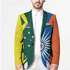 India vs Australia Custom Blazer Blue vs Gold Cricket Heritage - Aussie Hoodie