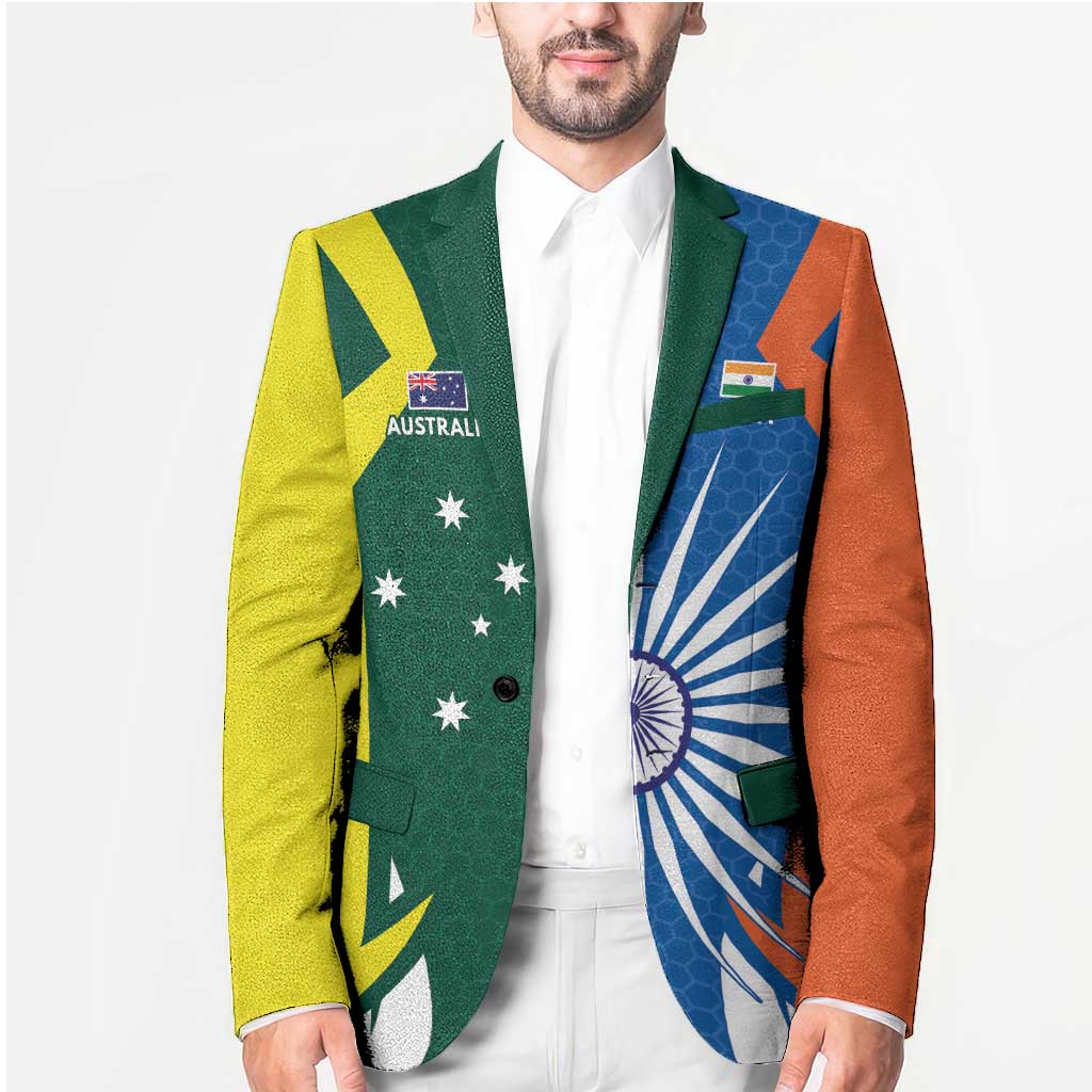 India vs Australia Custom Blazer Blue vs Gold Cricket Heritage - Aussie Hoodie
