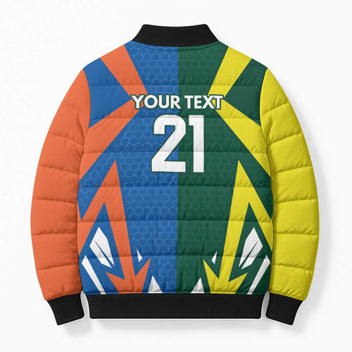 India vs Australia Custom Bomber Puffer Jacket Blue vs Gold Cricket Heritage - Aussie Hoodie