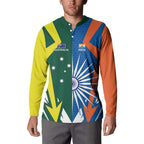 India vs Australia Custom Button Sweatshirt Blue vs Gold Cricket Heritage - Aussie Hoodie