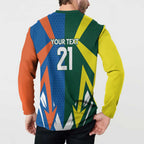 India vs Australia Custom Button Sweatshirt Blue vs Gold Cricket Heritage - Aussie Hoodie