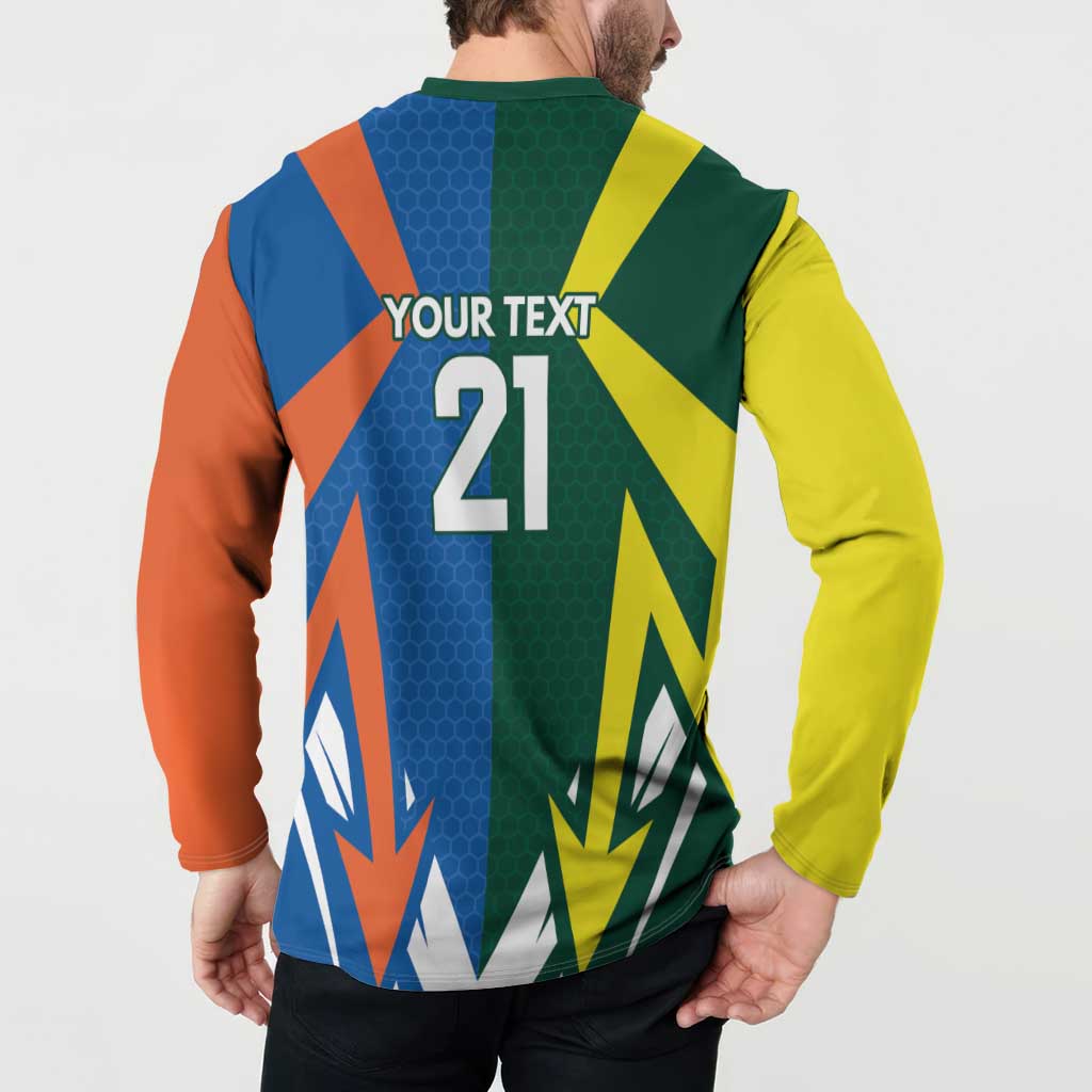 India vs Australia Custom Button Sweatshirt Blue vs Gold Cricket Heritage - Aussie Hoodie
