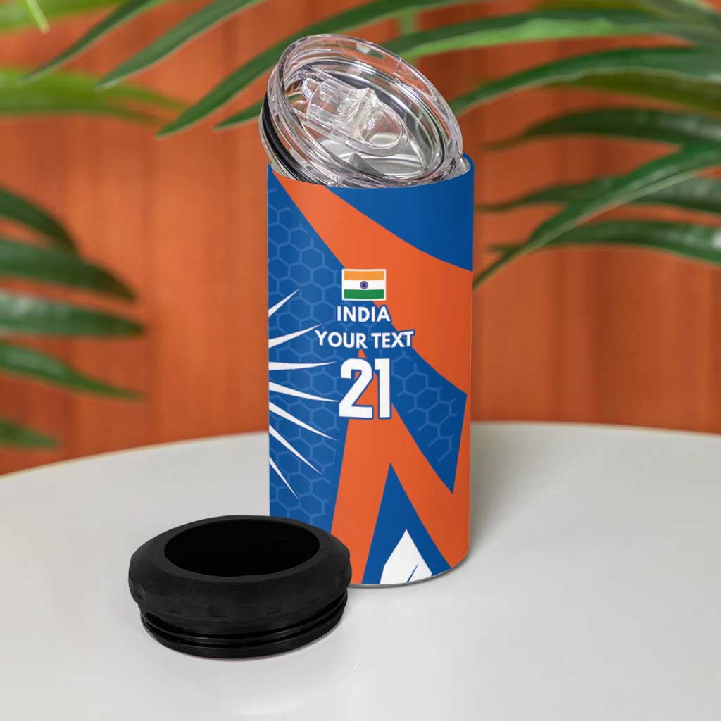 India vs Australia Custom 4 in 1 Can Cooler Tumbler Blue vs Gold Cricket Heritage - Aussie Hoodie