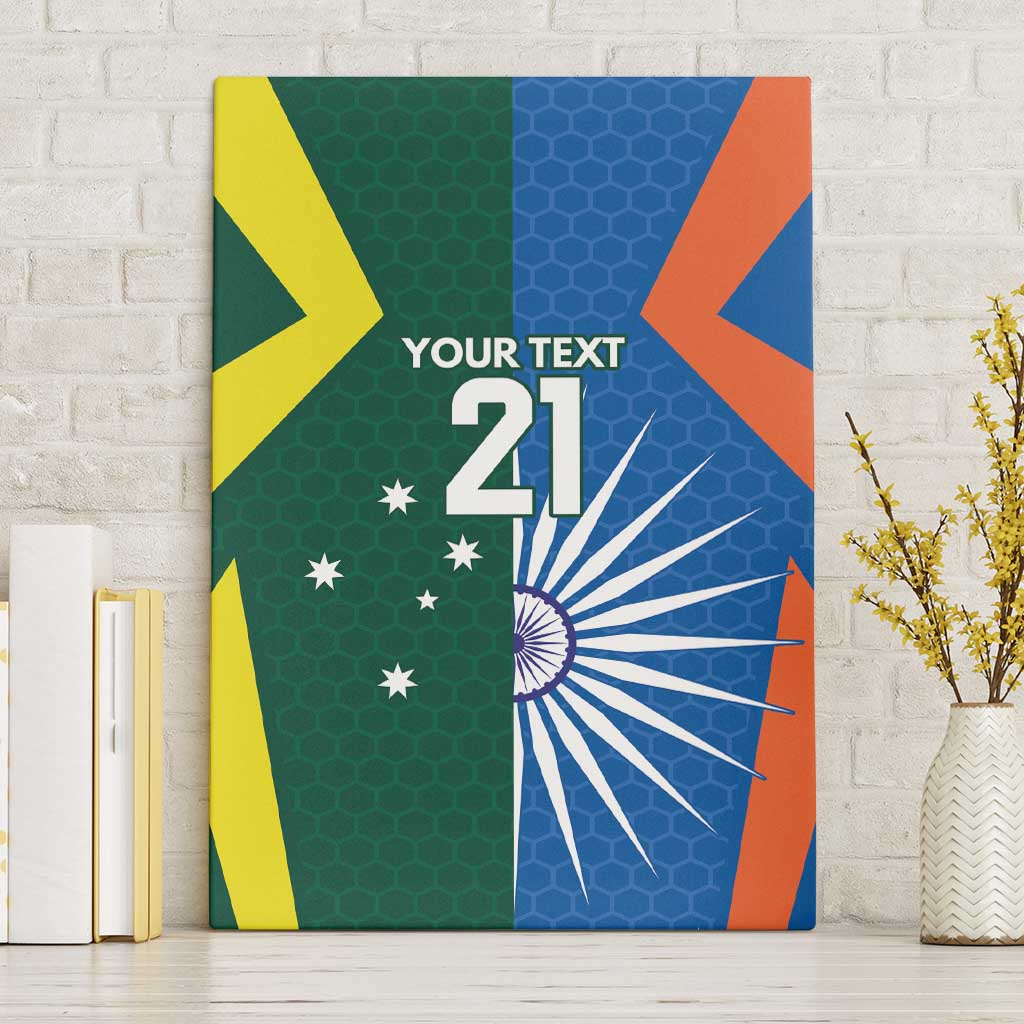India vs Australia Custom Canvas Wall Art Blue vs Gold Cricket Heritage - Aussie Hoodie