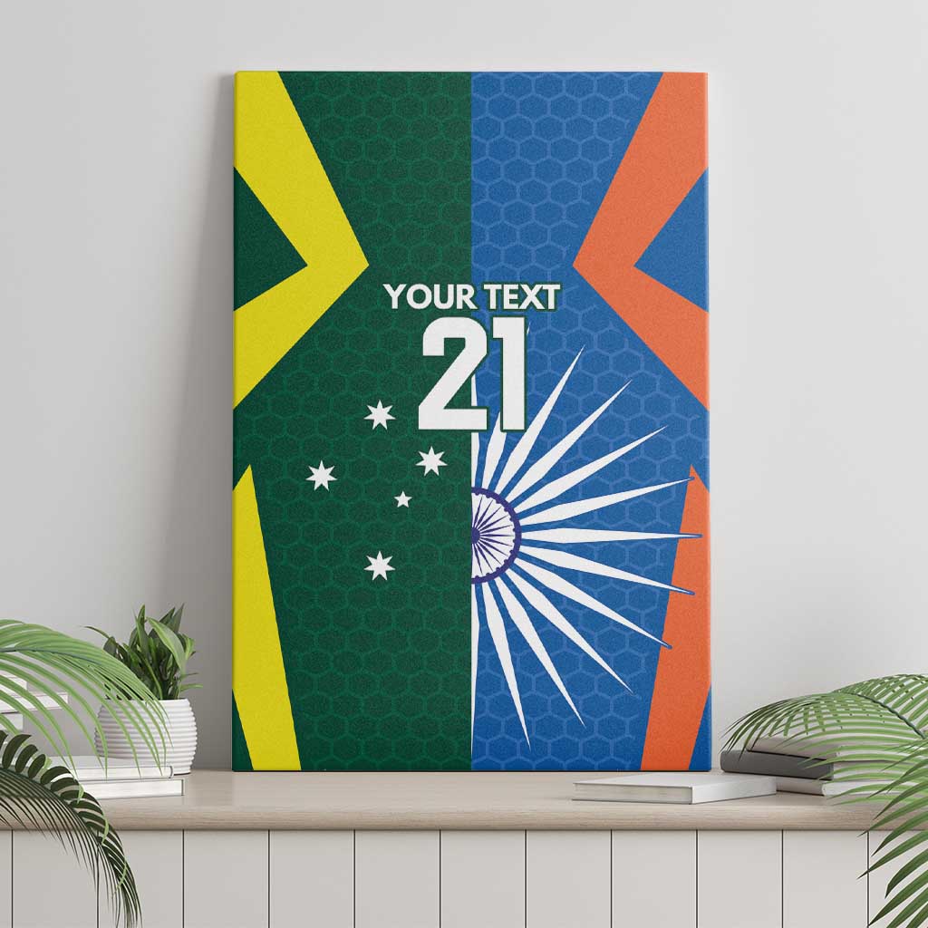 India vs Australia Custom Canvas Wall Art Blue vs Gold Cricket Heritage - Aussie Hoodie