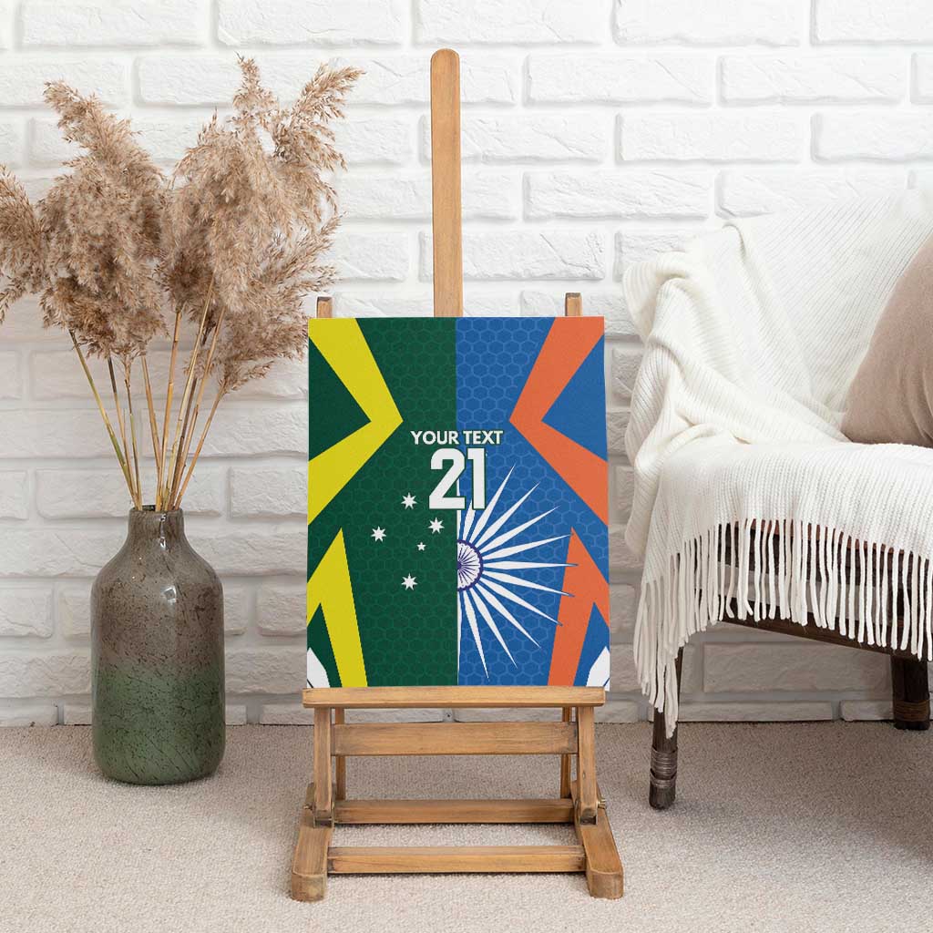 India vs Australia Custom Canvas Wall Art Blue vs Gold Cricket Heritage - Aussie Hoodie