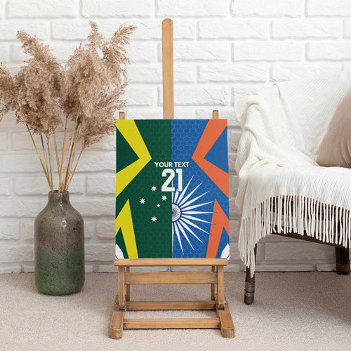India vs Australia Custom Canvas Wall Art Blue vs Gold Cricket Heritage - Aussie Hoodie